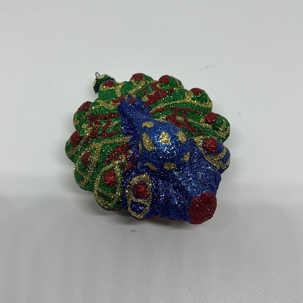 Colorful Peacock Christmas Ornament